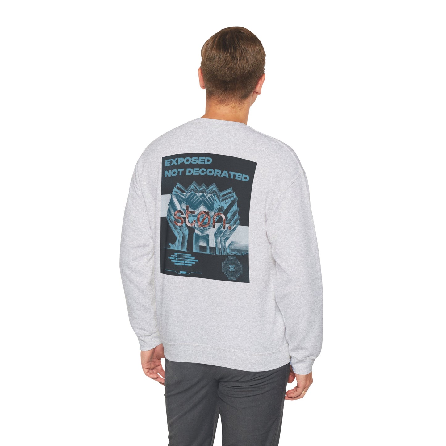 EXPOSED NOT DECORATED - støn. Unisex Crewneck Sweatshirt